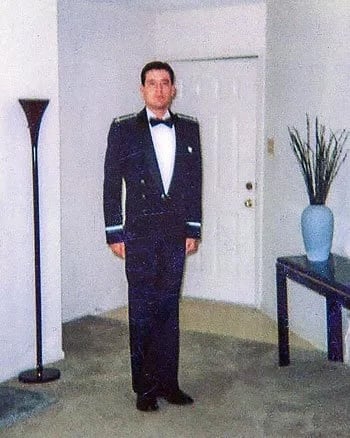 Steve Marose poses in his Air Force mess dress uniform before heading to a formal event. (Photo courtesy of Steve Marose)