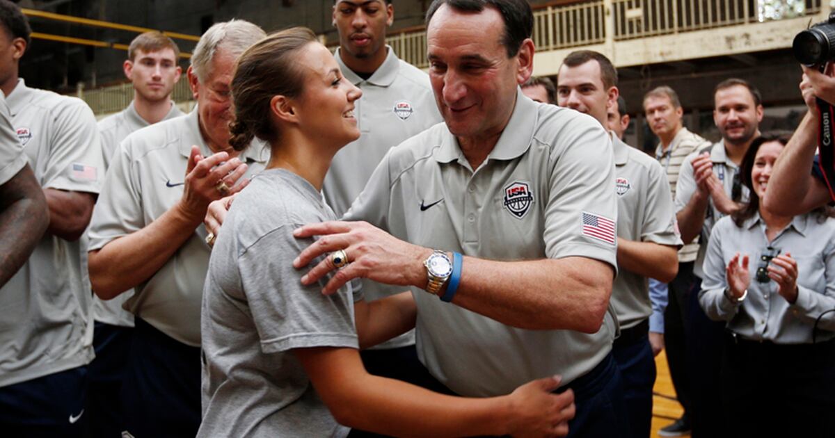 Army grad Coach K takes USA team to West Point