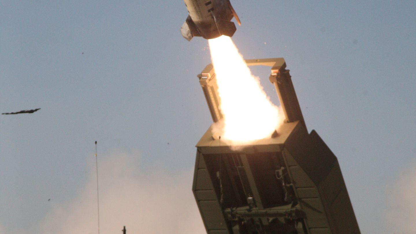 An ATACMS weapon fires during a test at White Sands Missile Range, N.M. (U.S. Army)