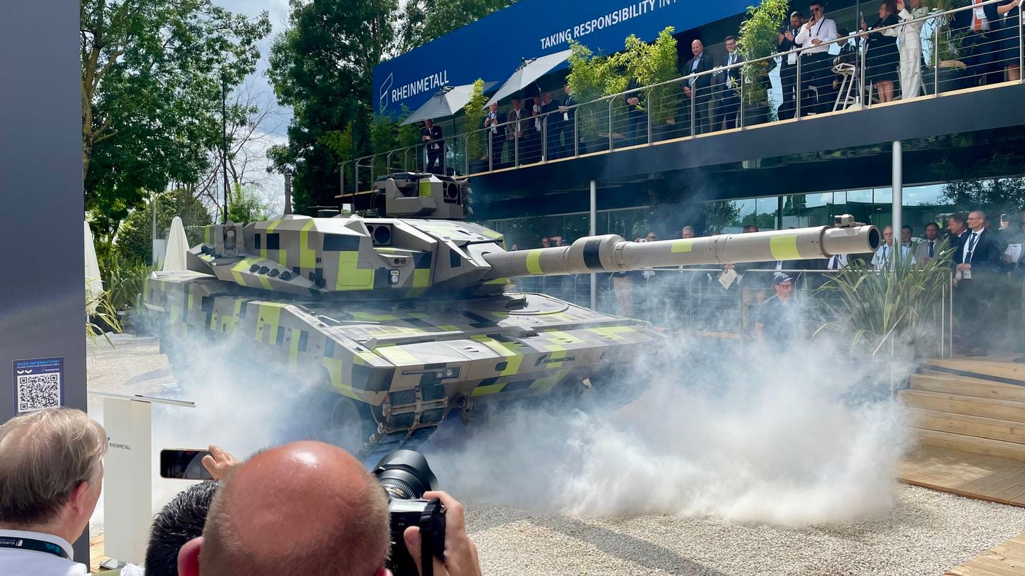 Rheinmetall unveiled the concept for an unmanned turret at the Eurosatory arms show outside of Paris on June 17, 2024. (Sebastian Sprenger/Staff)