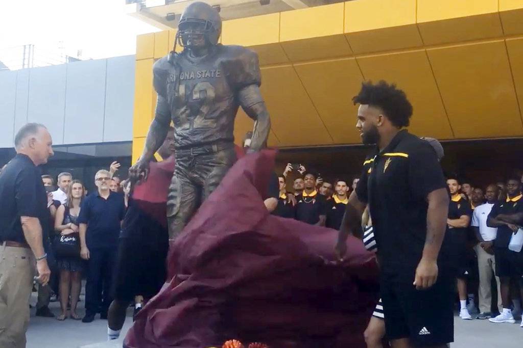 Arizona State Pat Tillman statue standing outside the tunnel at
