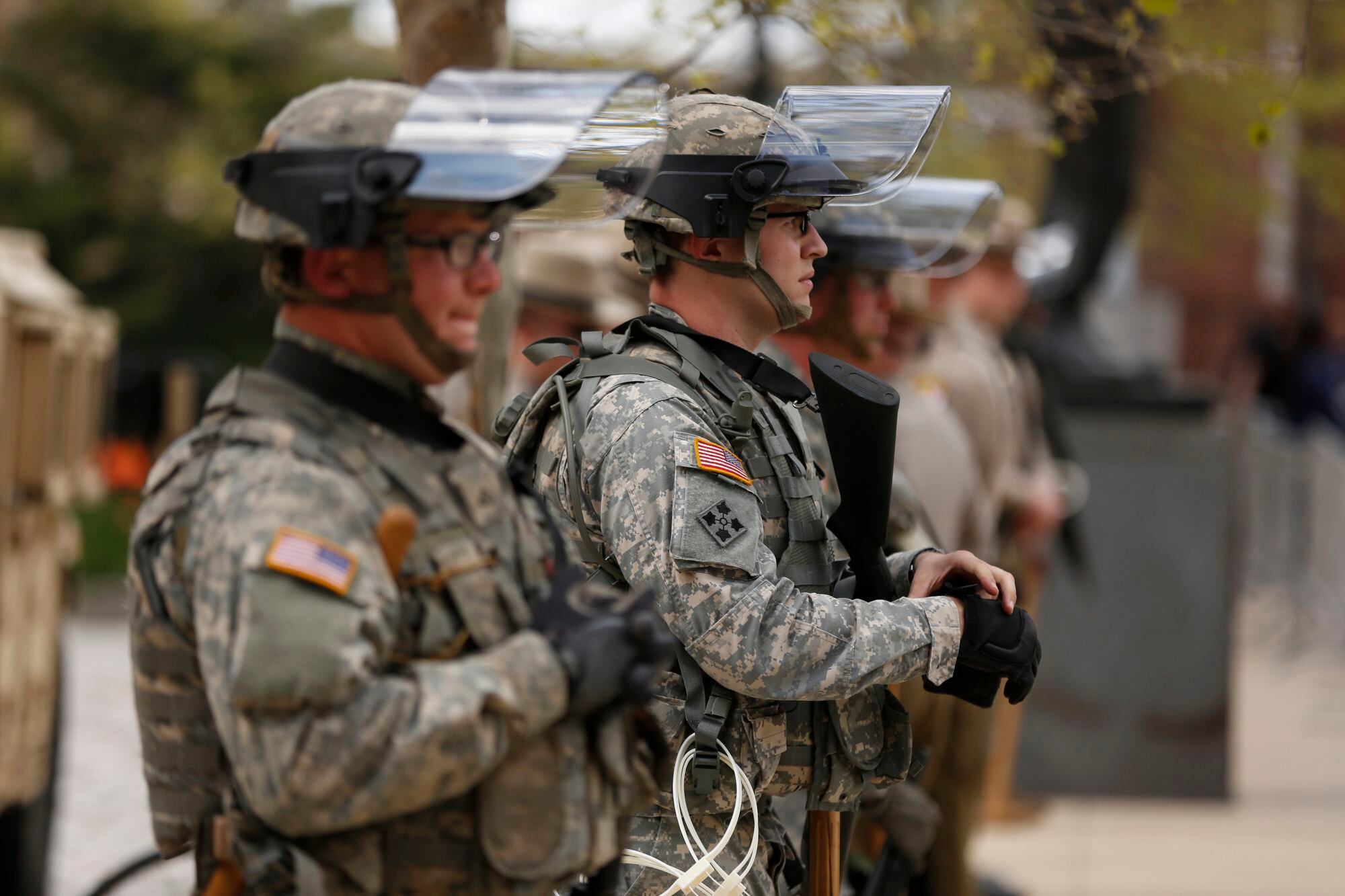 Maryland National Guard soldiers and airmen participate in the pre-game  ceremony for the Baltimore Ravens against the Miami Dolphins game at M&T  Bank Stadium in Baltimore, Md., Sept. 18, 2022. The pre-game