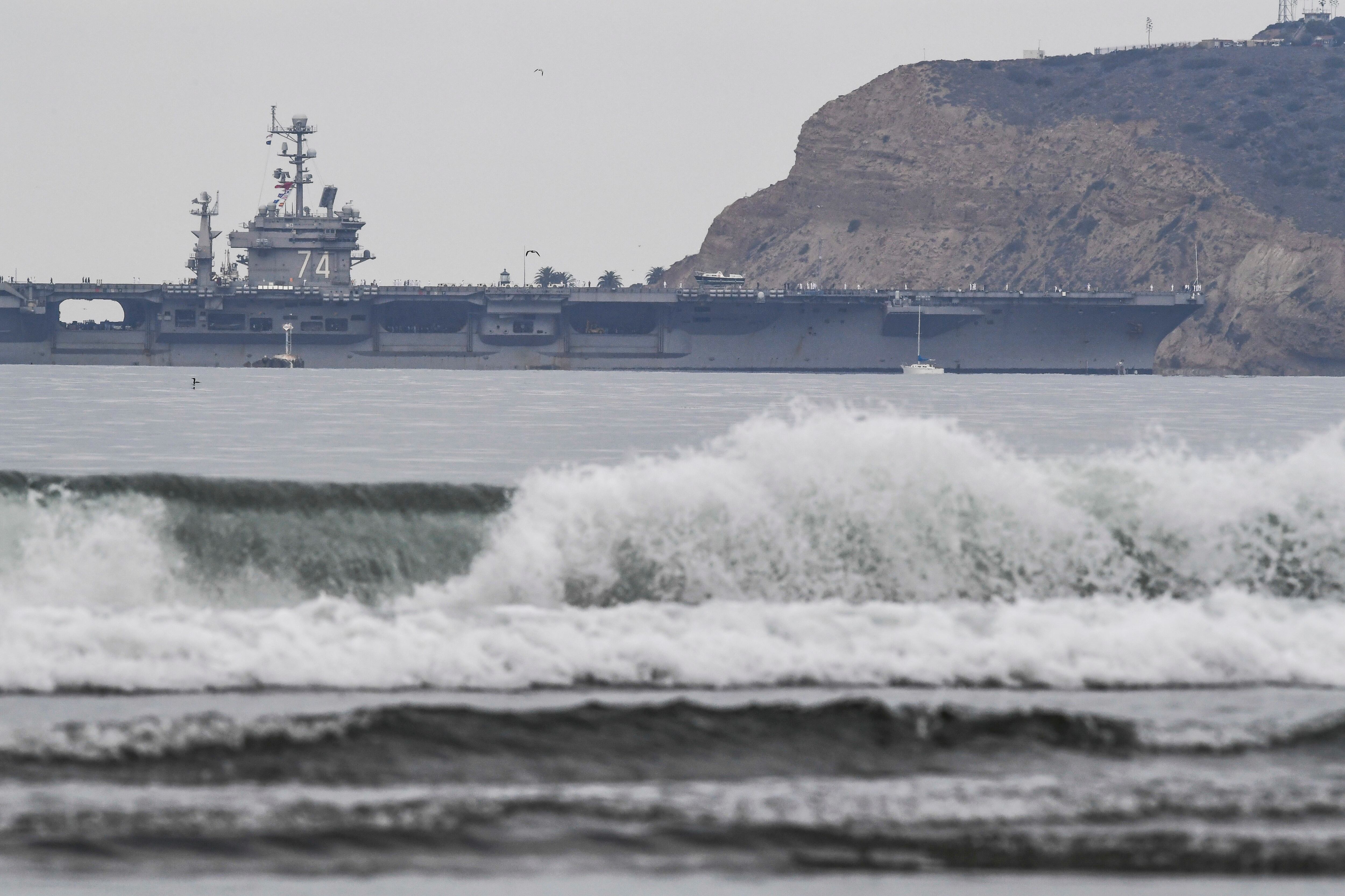 The Nimitz-class aircraft carrier John C. Stennis transits the San Diego bay Aug. 10, 2016, after completing a seven-month Western Pacific deployment.