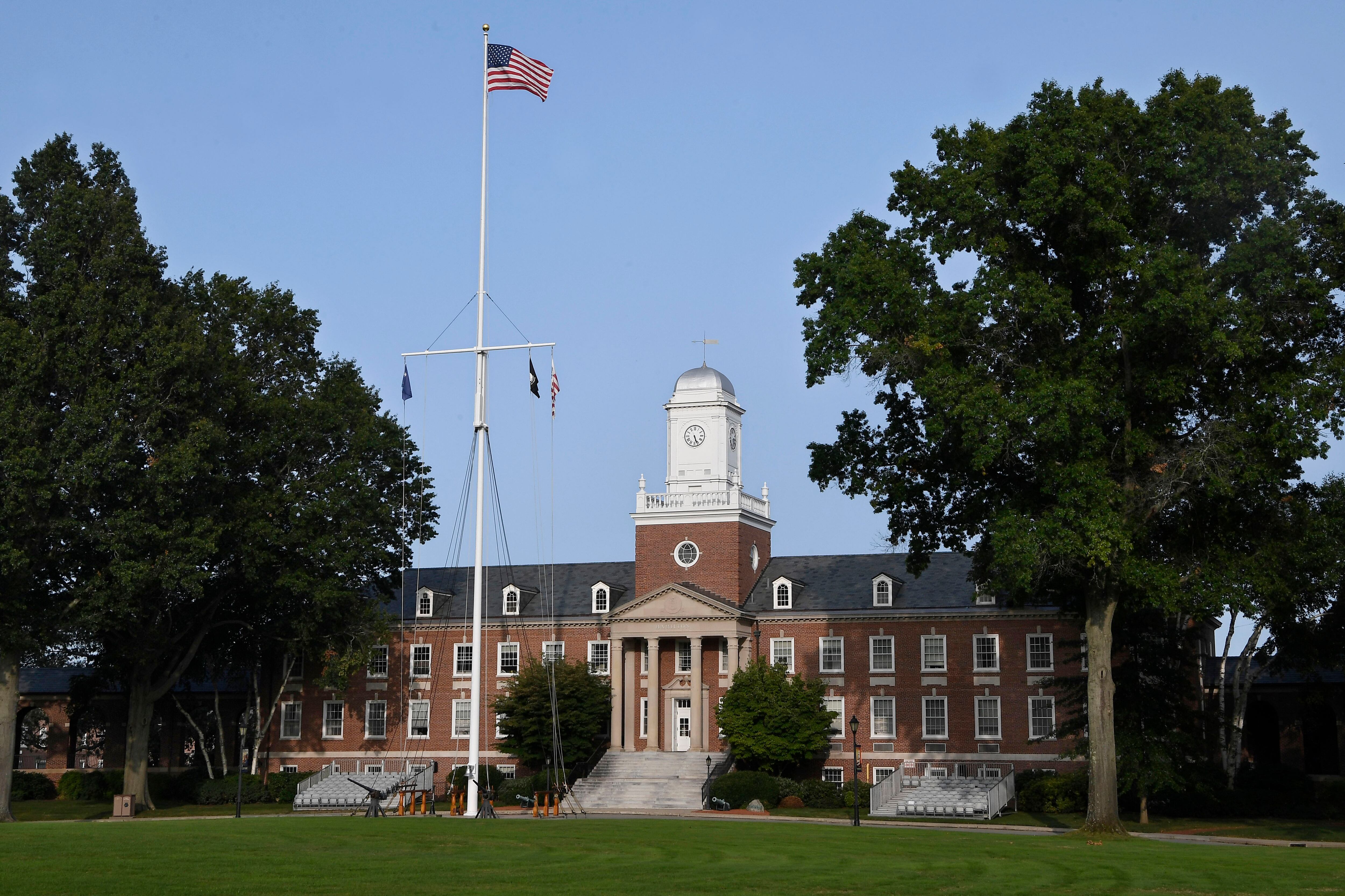 This photo shows the United States Coast Guard Academy, Sept. 14, 2020, in New London, Conn.