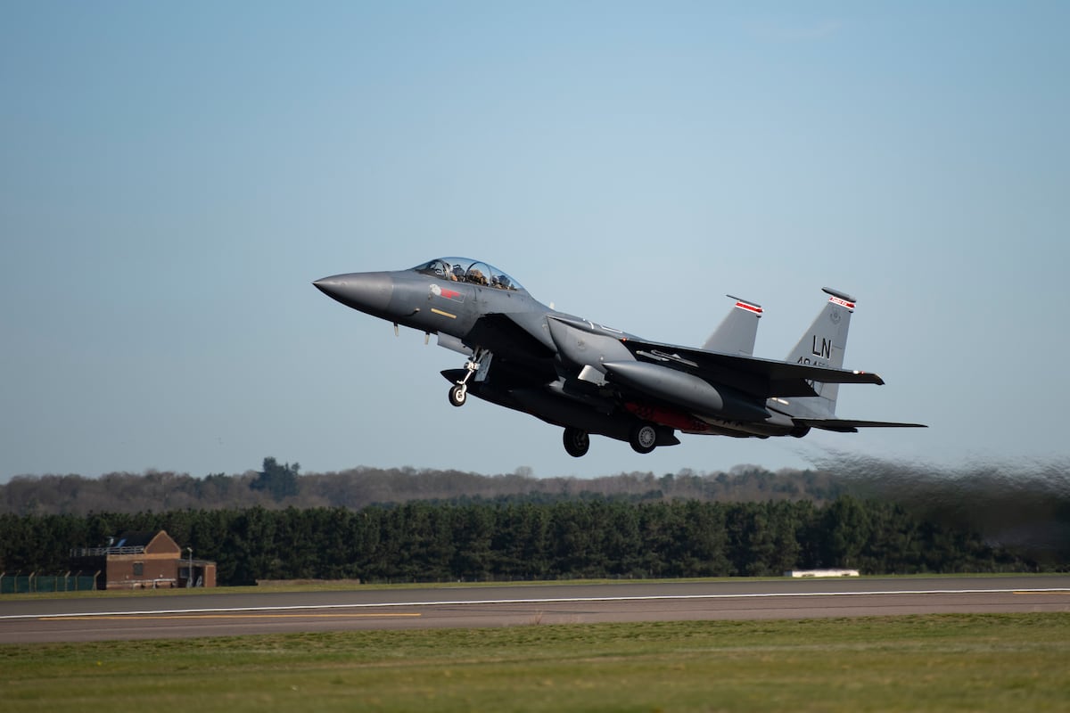 F-15Es with new electronic-warfare system make their debut in the UK