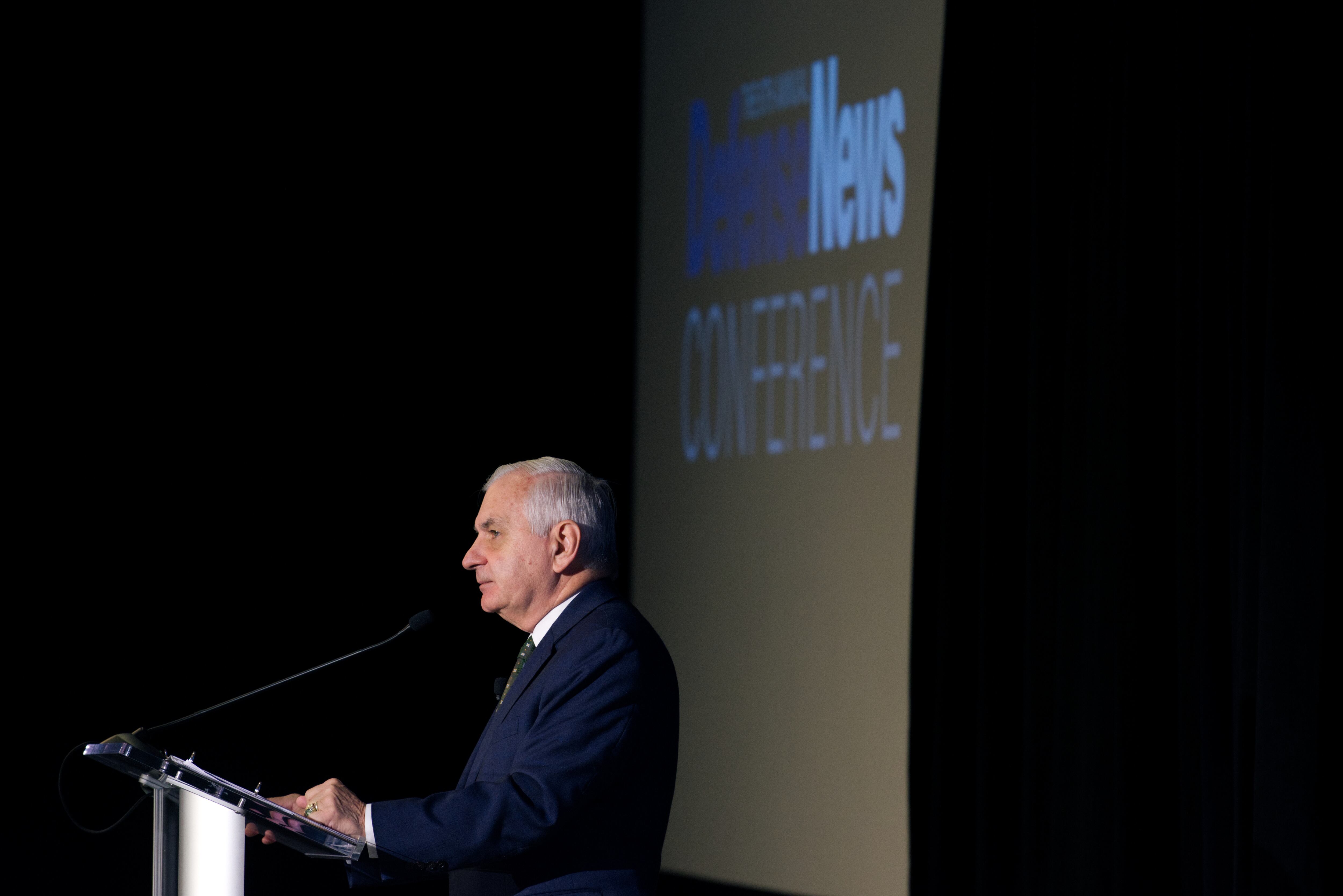 U.S. Senate Armed Services Committee Chairman Jack Reed, a Rhode Island Democrat, begins his speech at the annual Defense News Conference on Sept. 7, 2022.