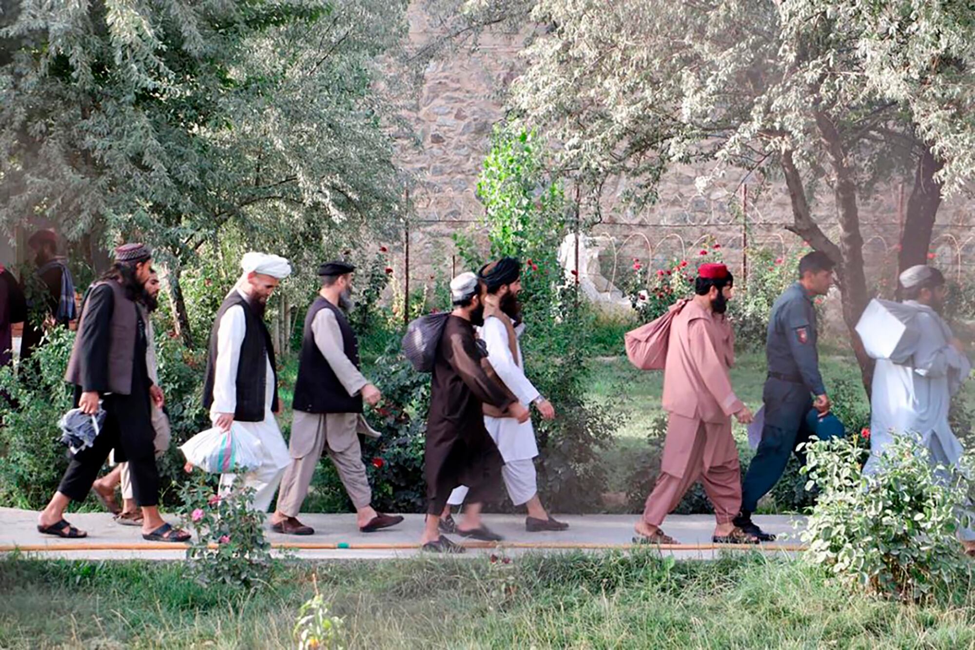 Taliban prisoners are released from Pul-e-Charkhi jail in Kabul, Afghanistan, Thursday, Aug. 13, 2020.