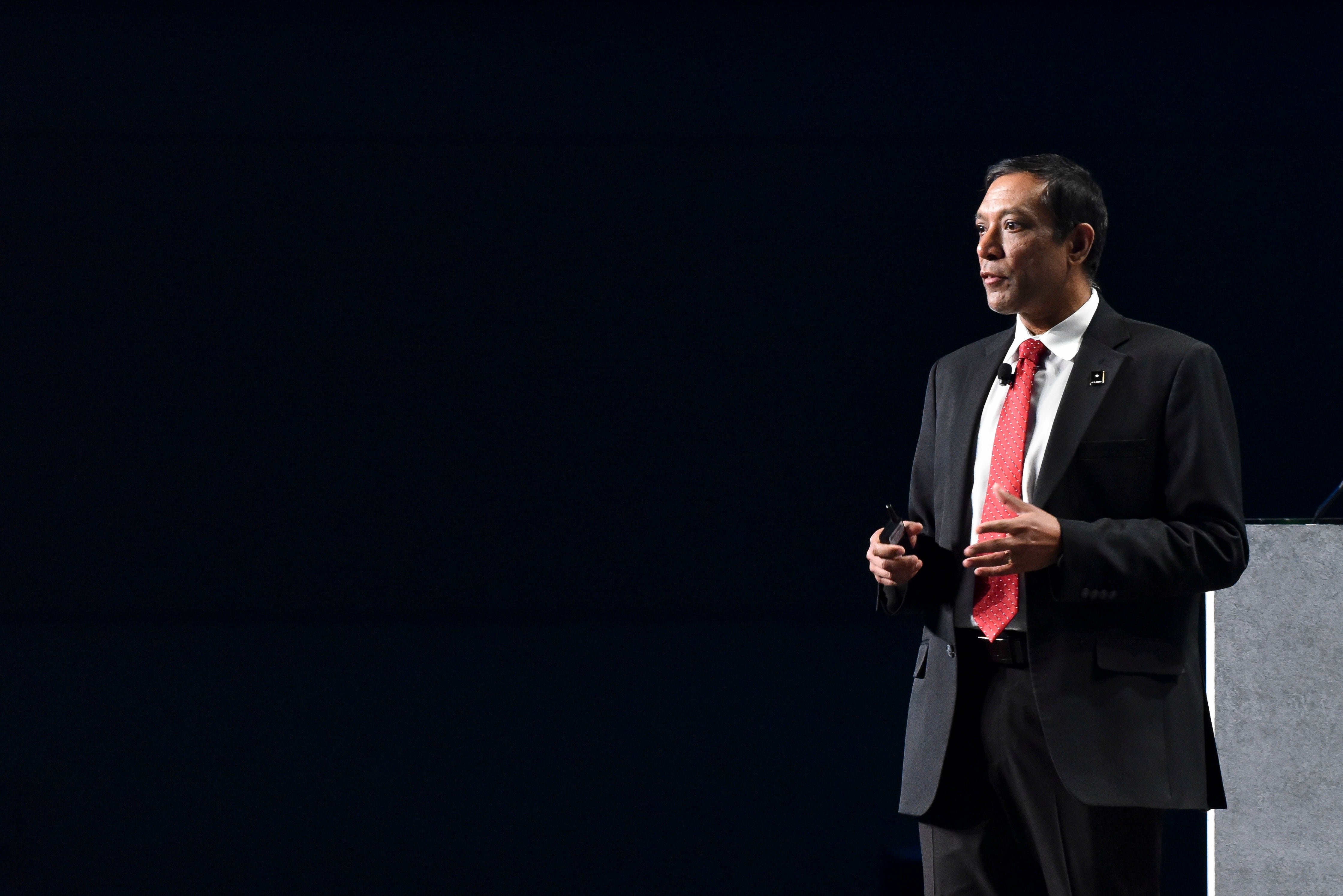 U.S. Army Chief Information Officer Raj Iyer speaks during a panel at DODIIS Worldwide Conference in December 2022.