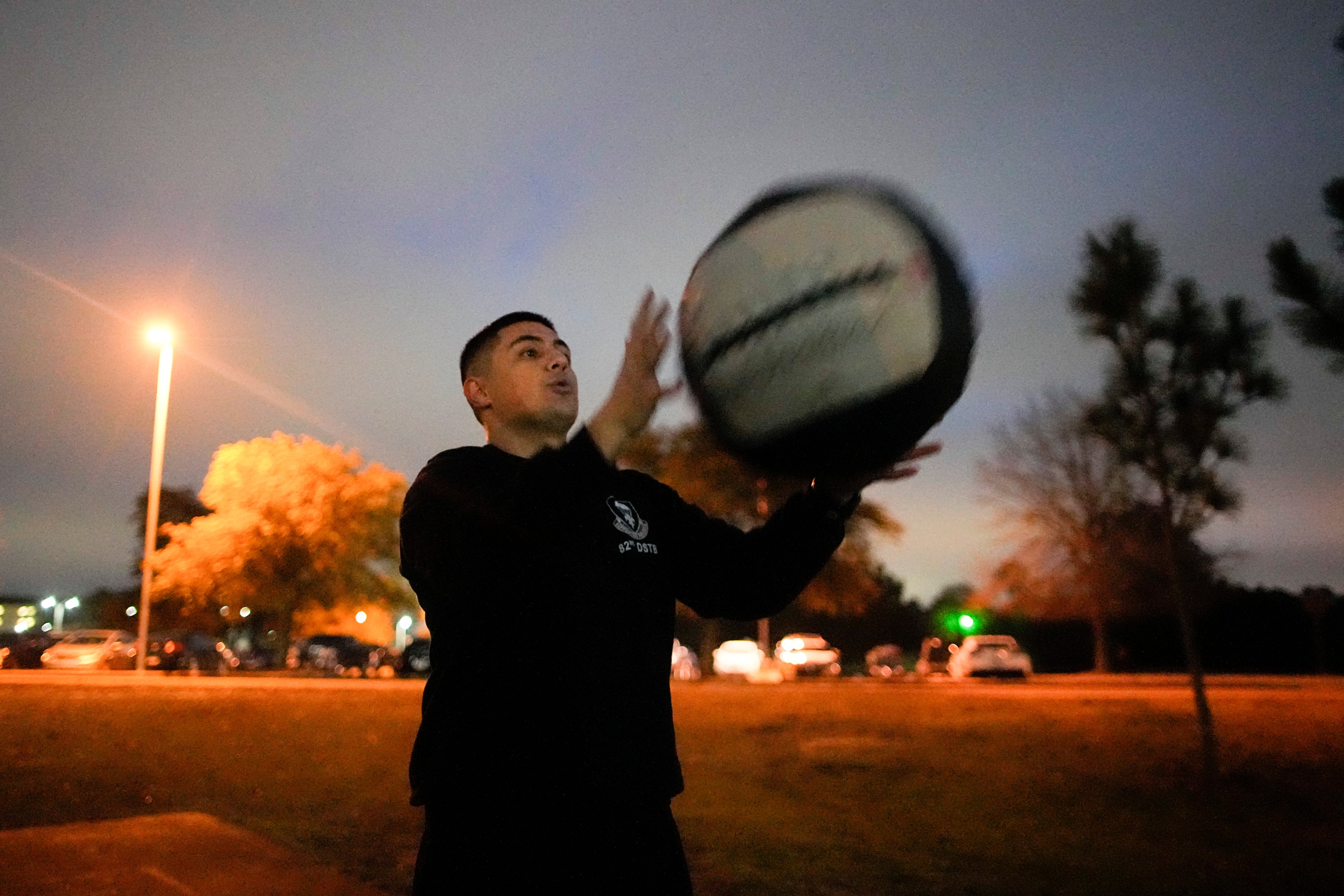 Army Staff Sgt. Daniel Murillo conducts physical training at Ft. Bragg on Wednesday, Jan. 18, 2023, in Fayetteville, N.C.