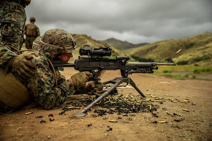 Marines engage targets with the M240B machine gun at Marine Corps Base Camp Pendleton, Calif., May 23, 2019.