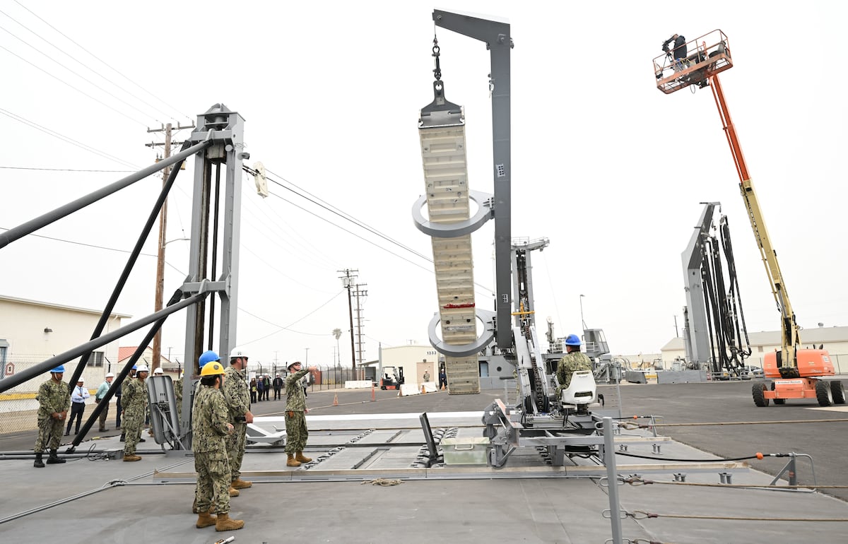 Navy reloads cruiser’s missiles at sea for first time