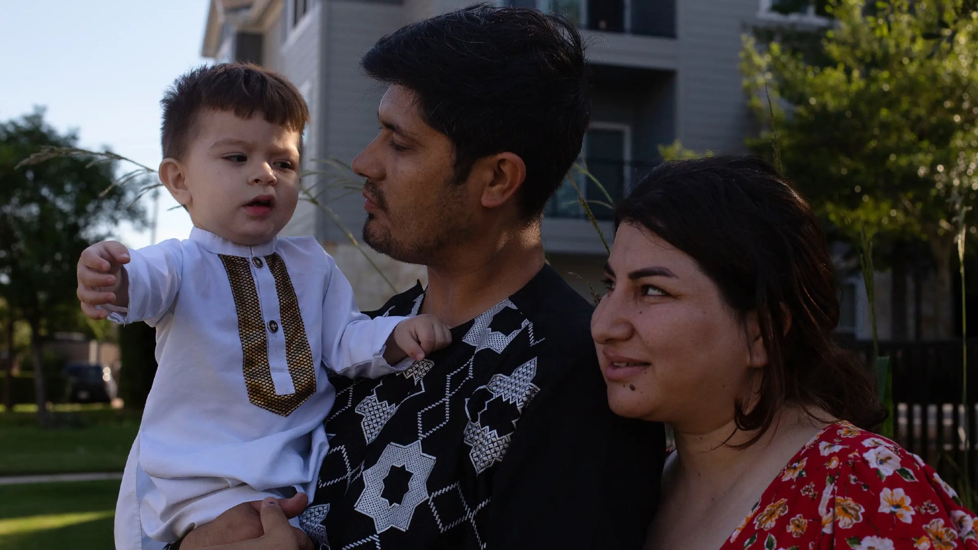 Afghan refugees Azita Jawady and her husband Hamid Sadra at their home in Austin on May 17.