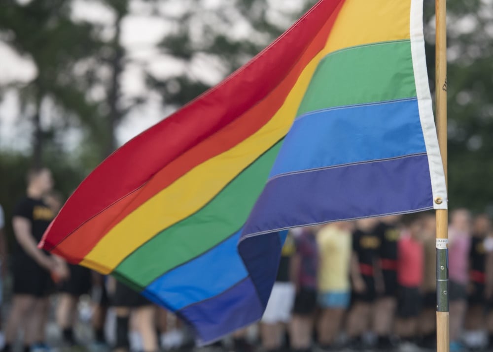 The rainbow flag represents the diversity and social movement of the lesbian, gay, bisexual, transgender and queer community. (Air Force/Airman 1st Class Monica Roybal)