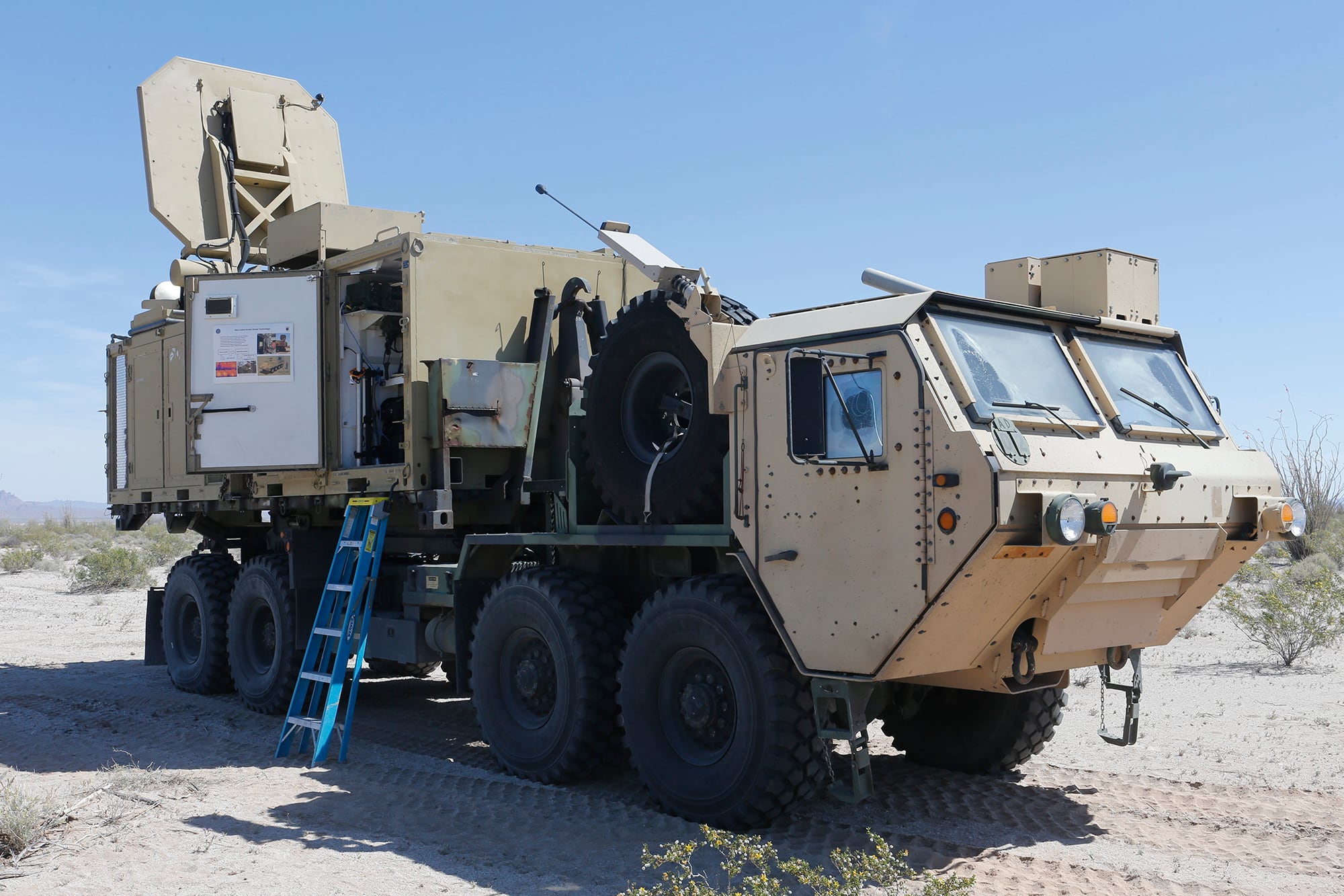 An Active Denial System is staged before conducting a counter personnel demo at Wellton, Ariz., April 4, 2017.