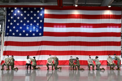 Six Airmen assigned to the 31st Medical Group receive the first Moderna COVID-19 vaccines at Aviano Air Base, Italy, Jan. 8, 2021.