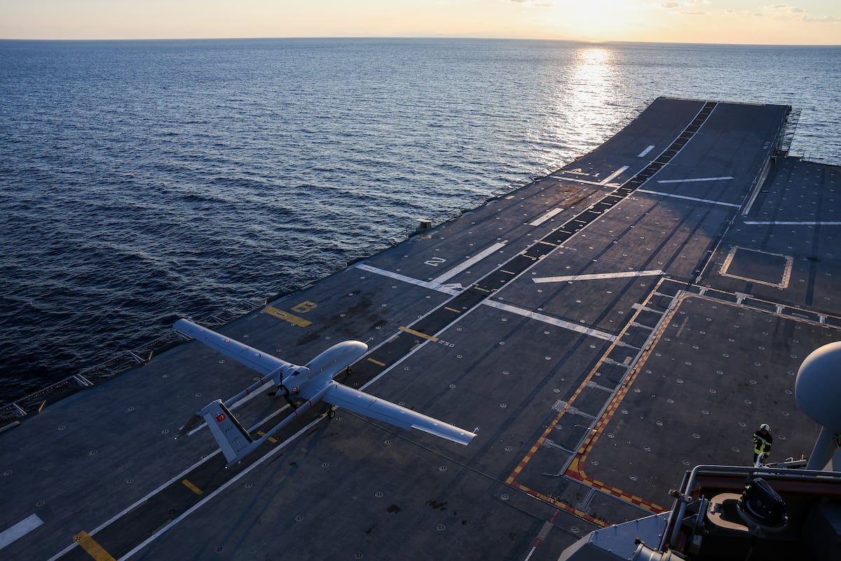 Turkish strike drone completes first carrier landing, takeoff